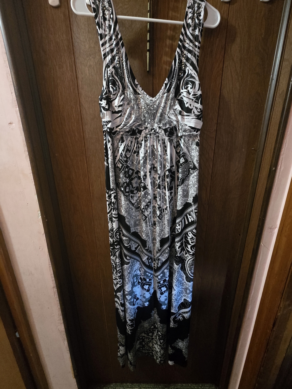 Apt. 9 Black and White Printed Maxi Dress